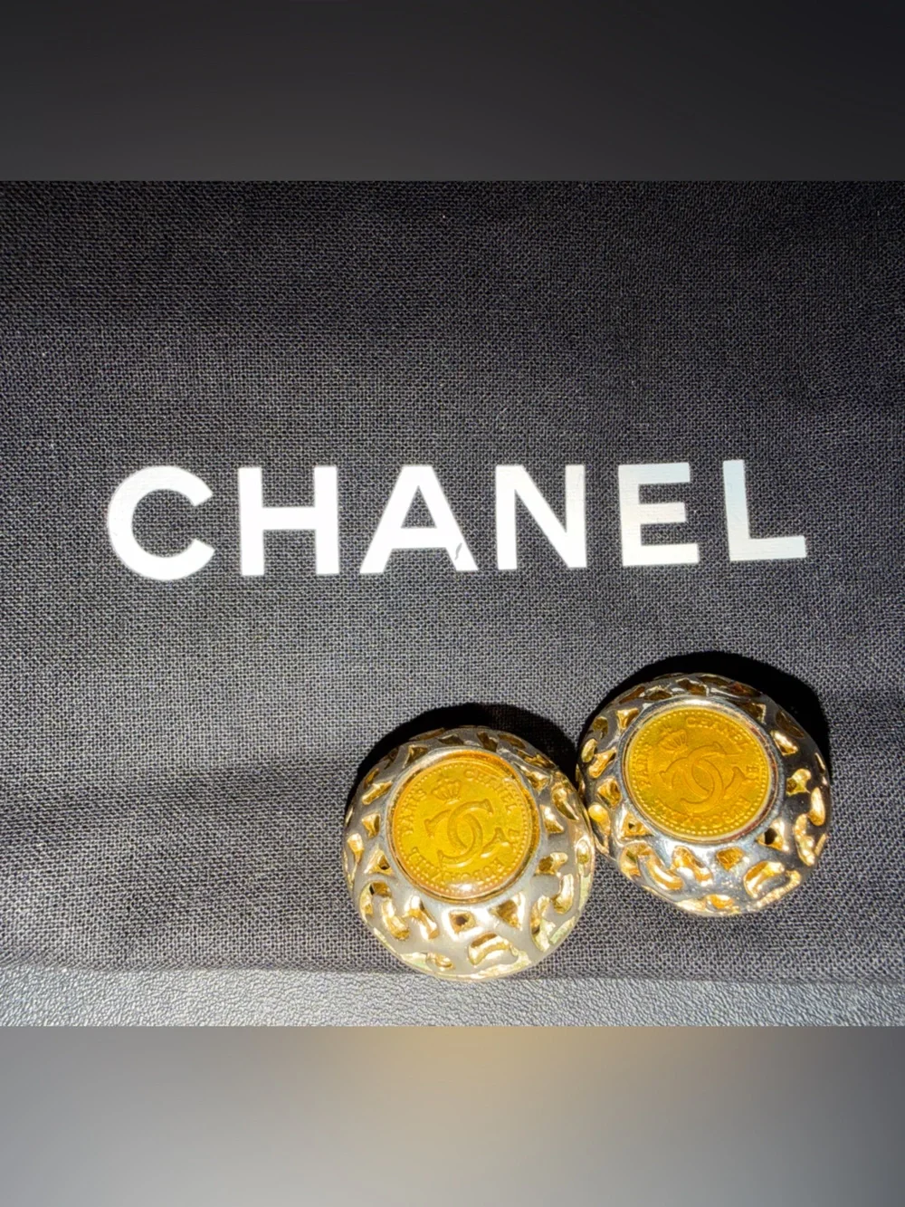 Vintage CHANEL Rubcamel Paris Gold-Tone Earrings